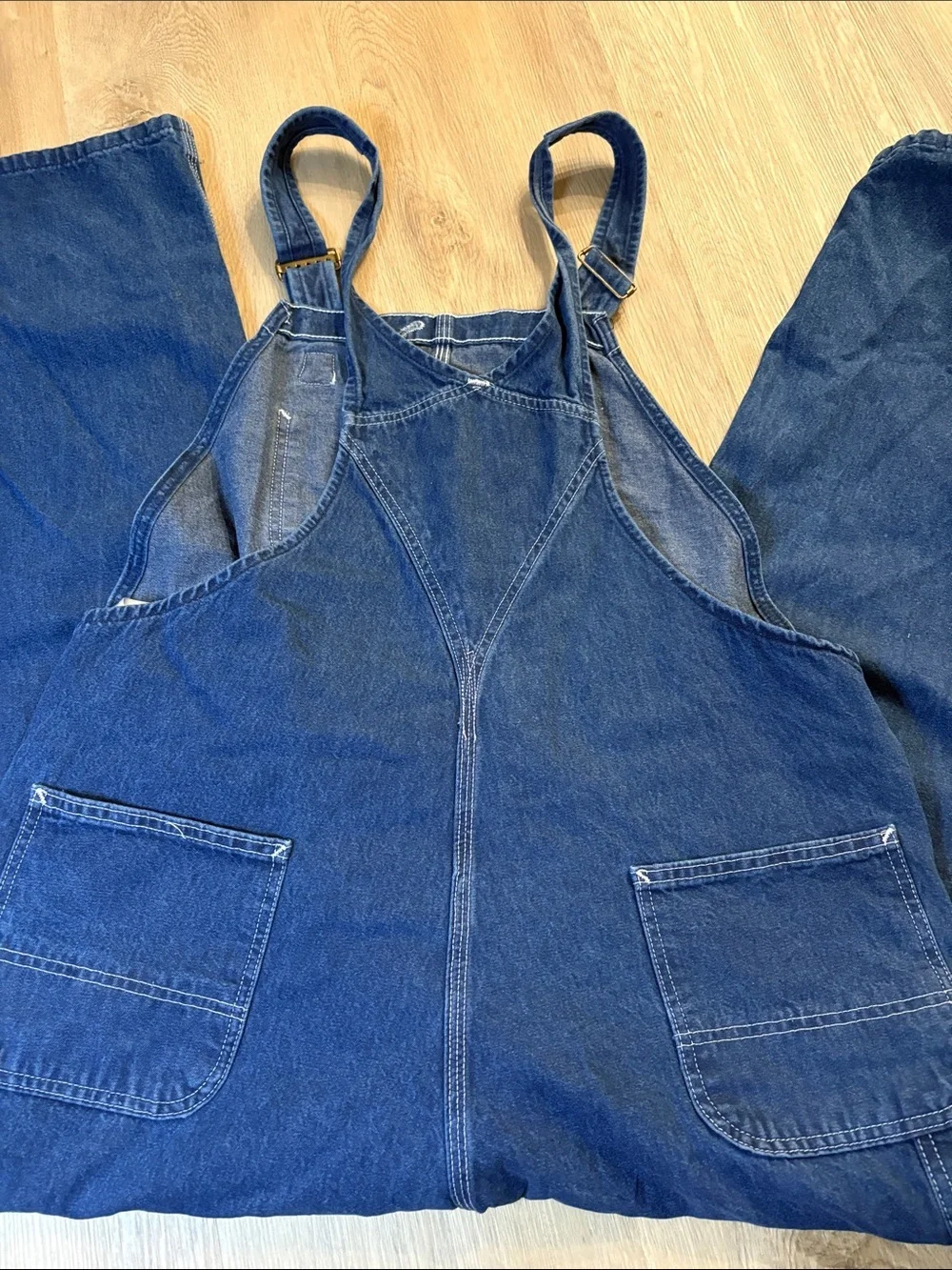 🔥 Carhartt Loose Fit Denim Bib Overalls | R07 Darkstone | 44x30 | EUC work blue